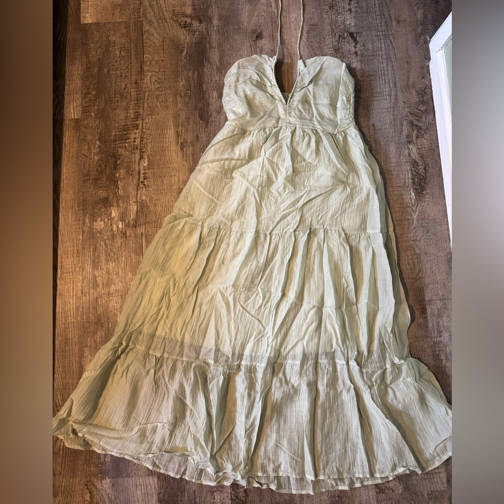 Pale Green Halter Maxi Dress